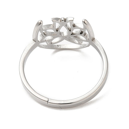 Ring stainless steel ☀ lotus moon