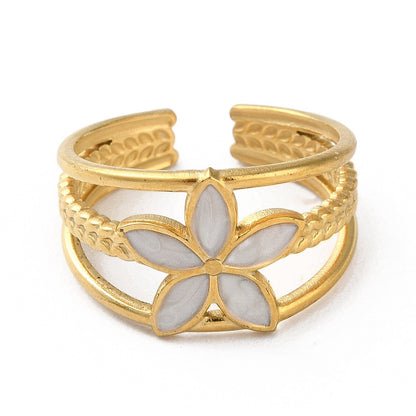 Ring stainless steel ☀ flower