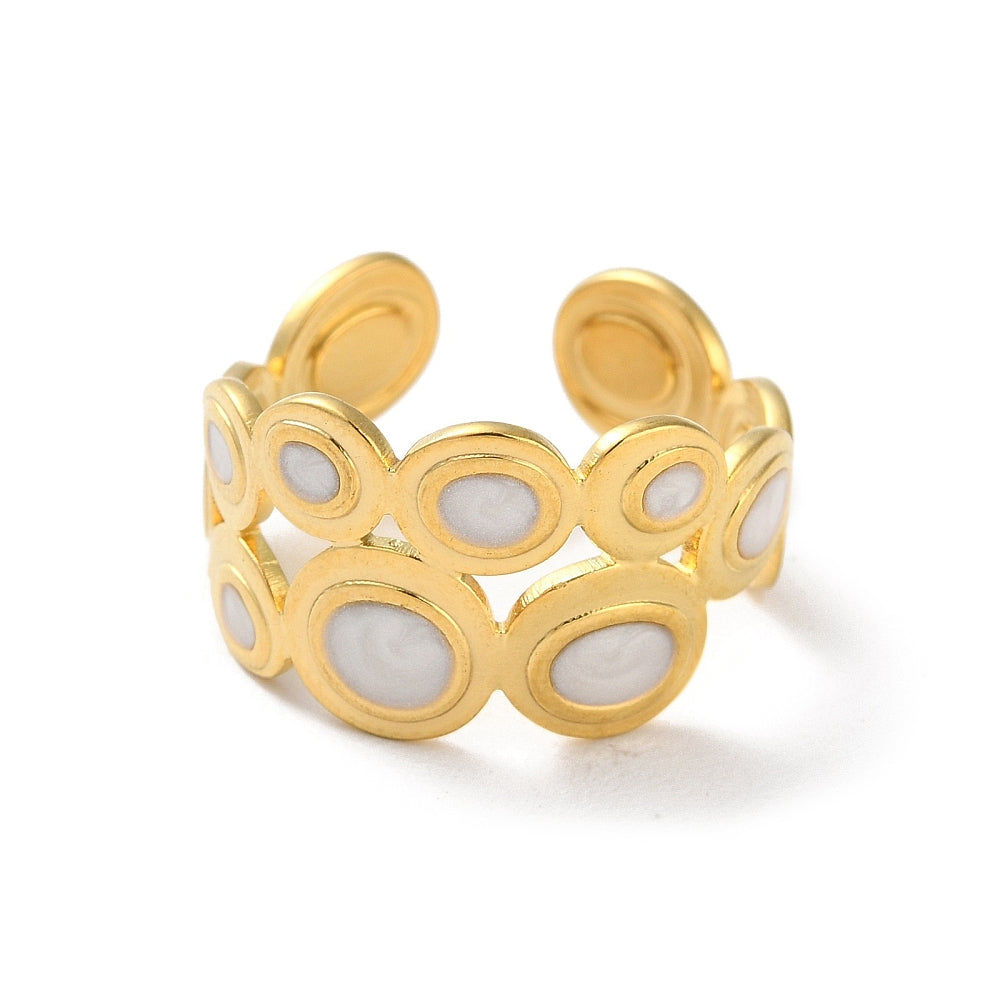 Ring stainless steel ☀ white rounds
