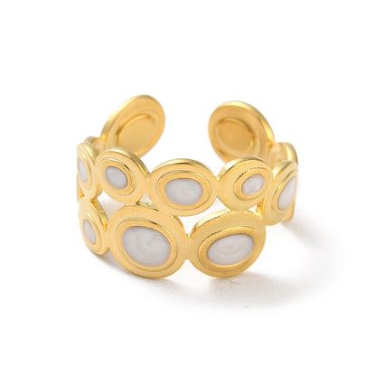 Ring stainless steel ☀ white rounds