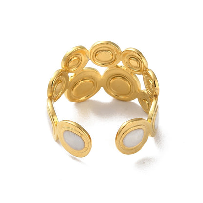 Ring stainless steel ☀ white rounds