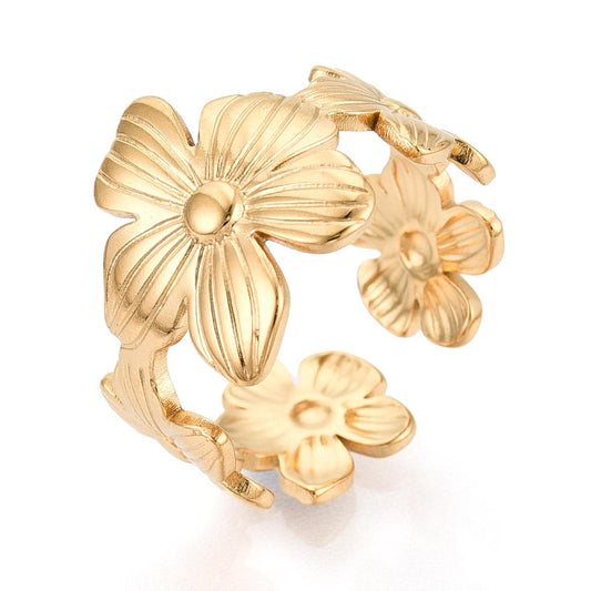 Ring stainless steel ☀ flowers