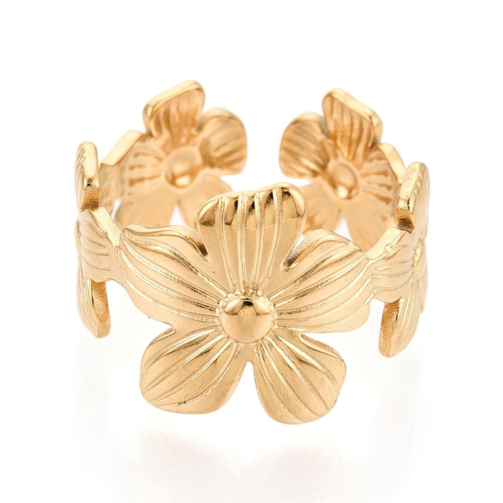 Ring stainless steel ☀ flowers