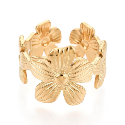 Ring stainless steel ☀ flowers