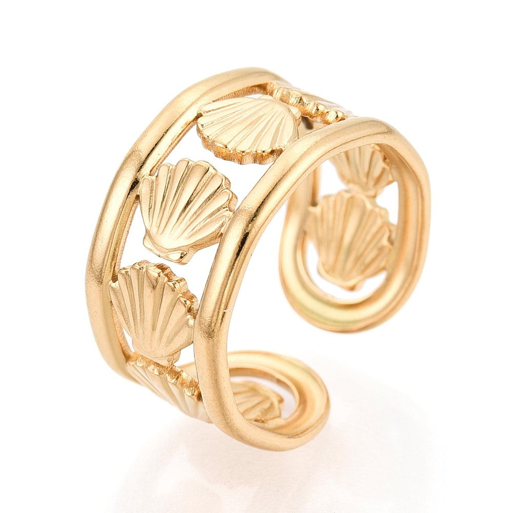 Ring stainless steel ☀ sea shell