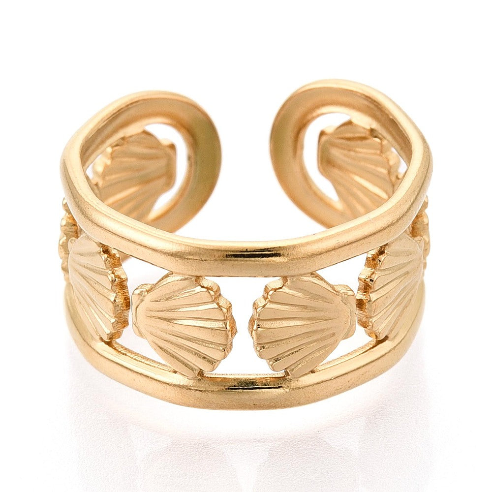 Ring stainless steel ☀ sea shell
