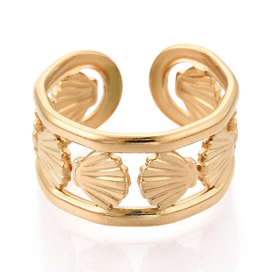 Ring stainless steel ☀ sea shell