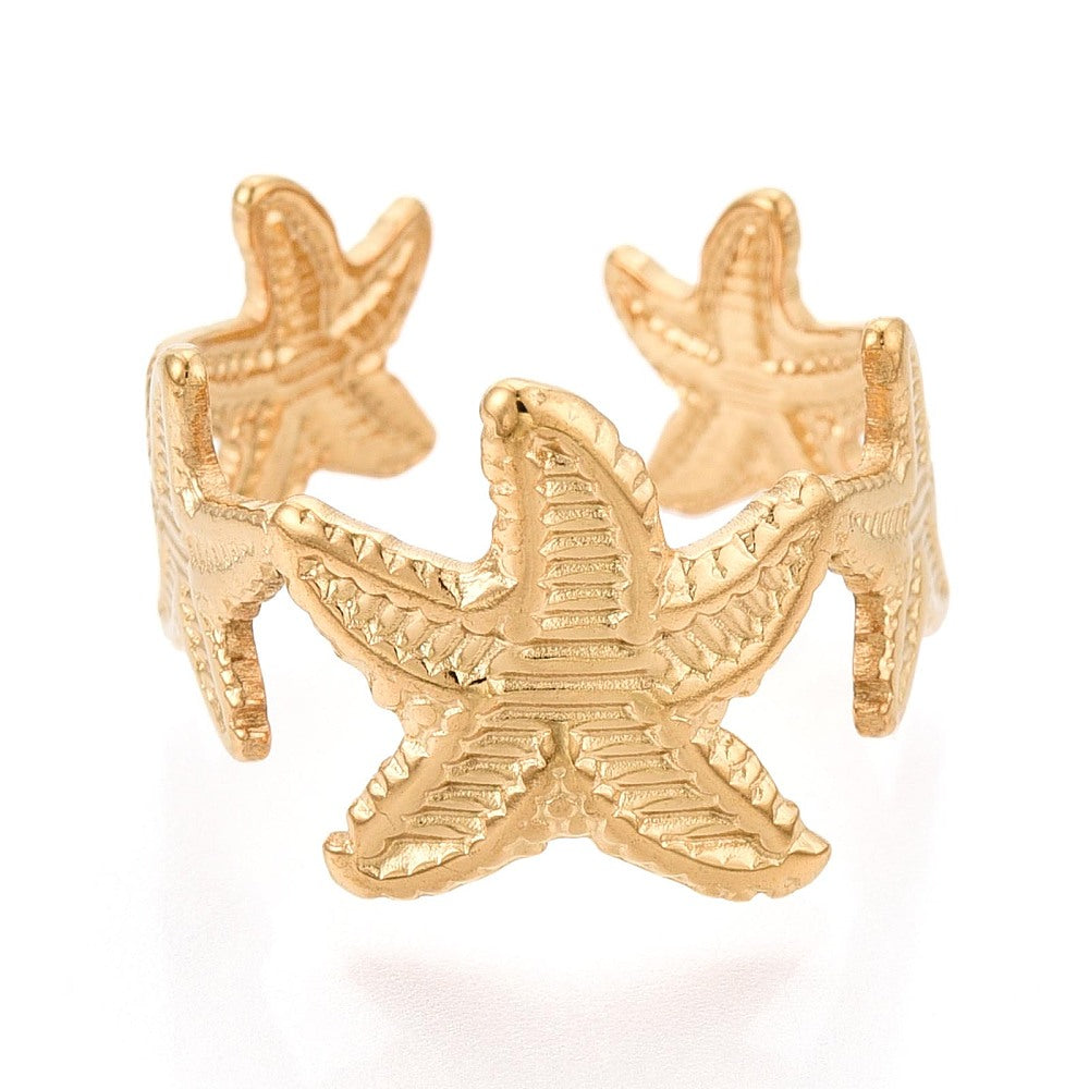 Ring stainless steel ☀ sea star