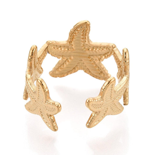 Ring stainless steel ☀ sea star