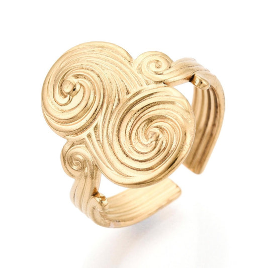 Ring stainless steel ☀ round wave