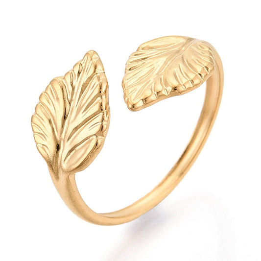 Ring stainless steel ☀ two leafs