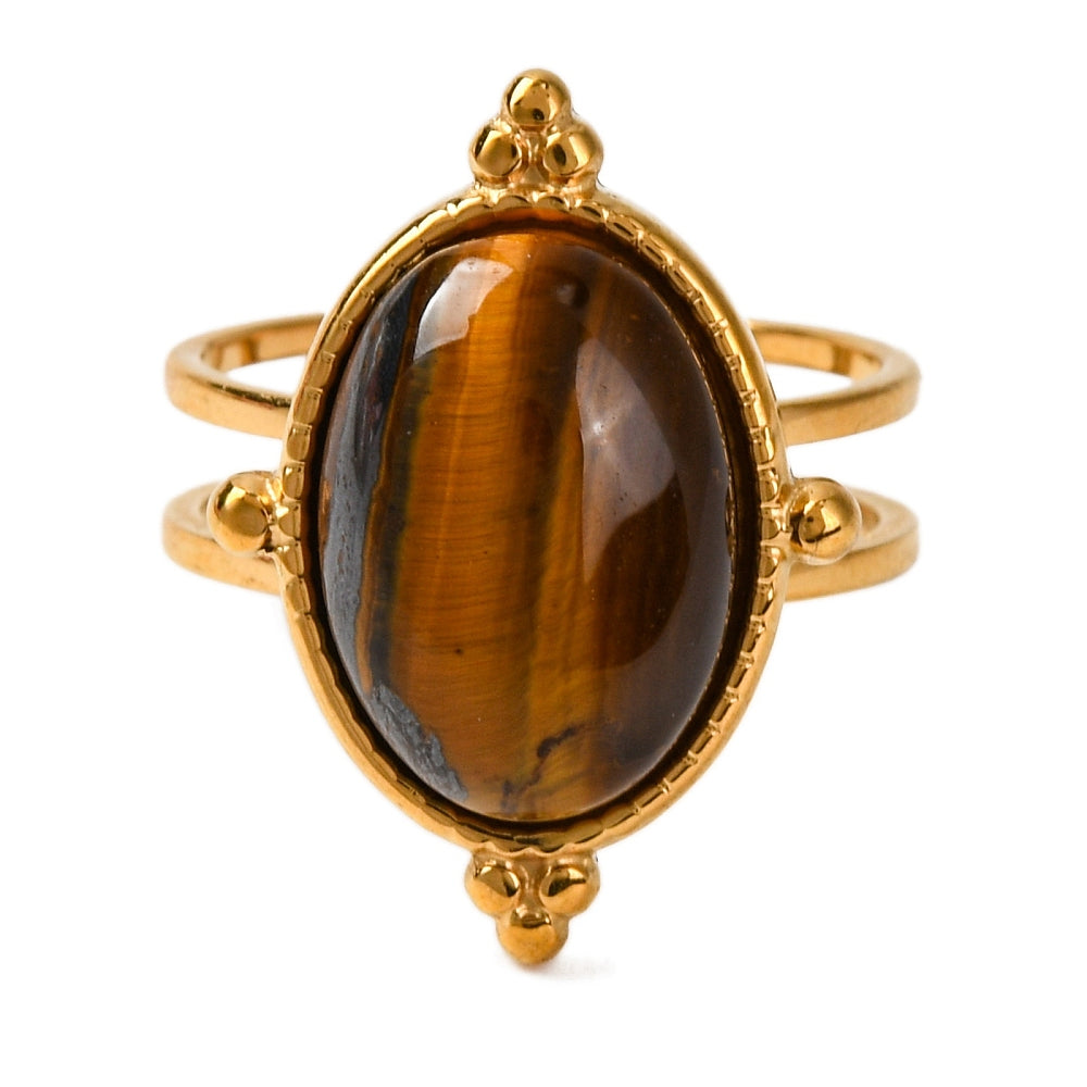 Ring stainless steel ☀ boho tiger eye