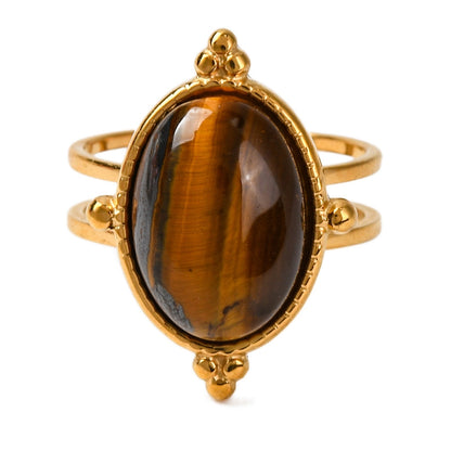 Ring stainless steel ☀ boho tiger eye