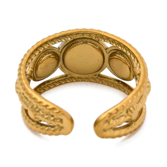 Ring stainless steel ☀ rounds tiger eye