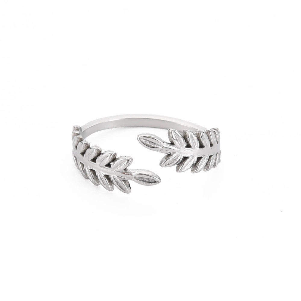 Ring stainless steel ☀ leafs