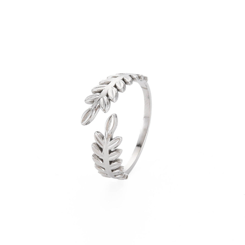 Ring stainless steel ☀ leafs