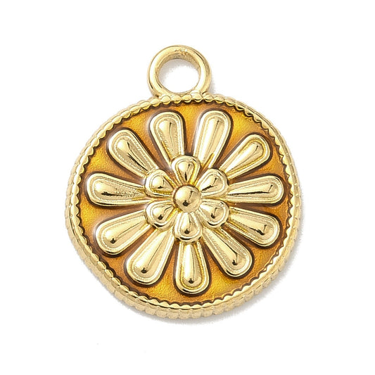 Bedel + ketting ☀ orange flower mandala