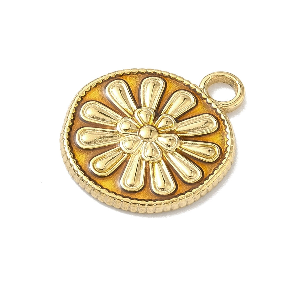 Bedel + ketting ☀ orange flower mandala