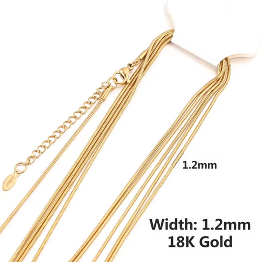 Basic ketting stainless steel goud & zilver snake