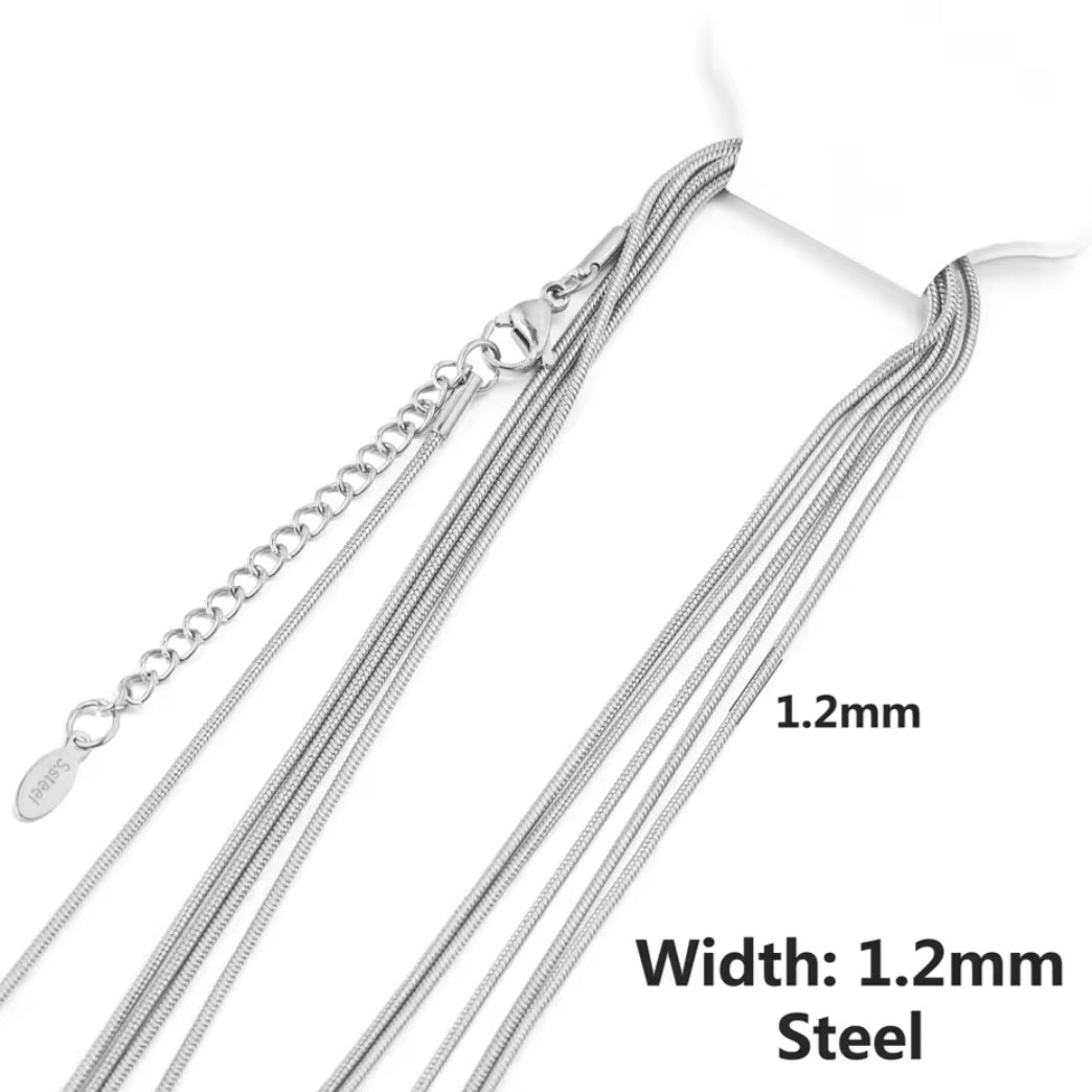 Basic ketting stainless steel goud & zilver snake