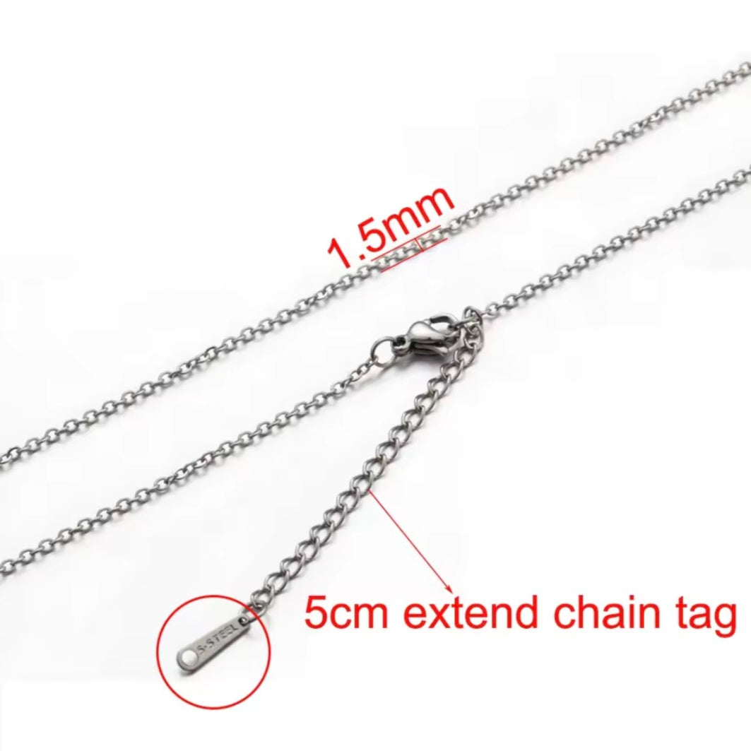 Basic ketting stainless steel 40+5cm goud & zilver
