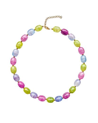 Glass bead necklace mixed collors
