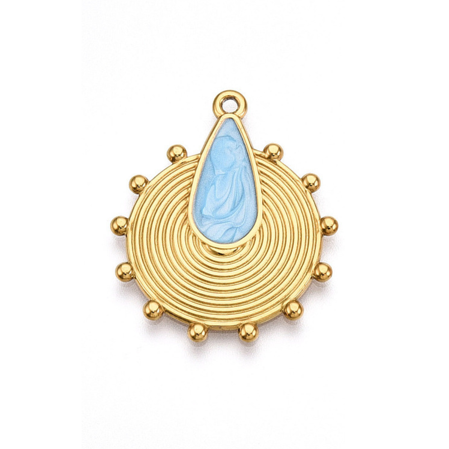 Bedel + ketting ☀ blue boho round