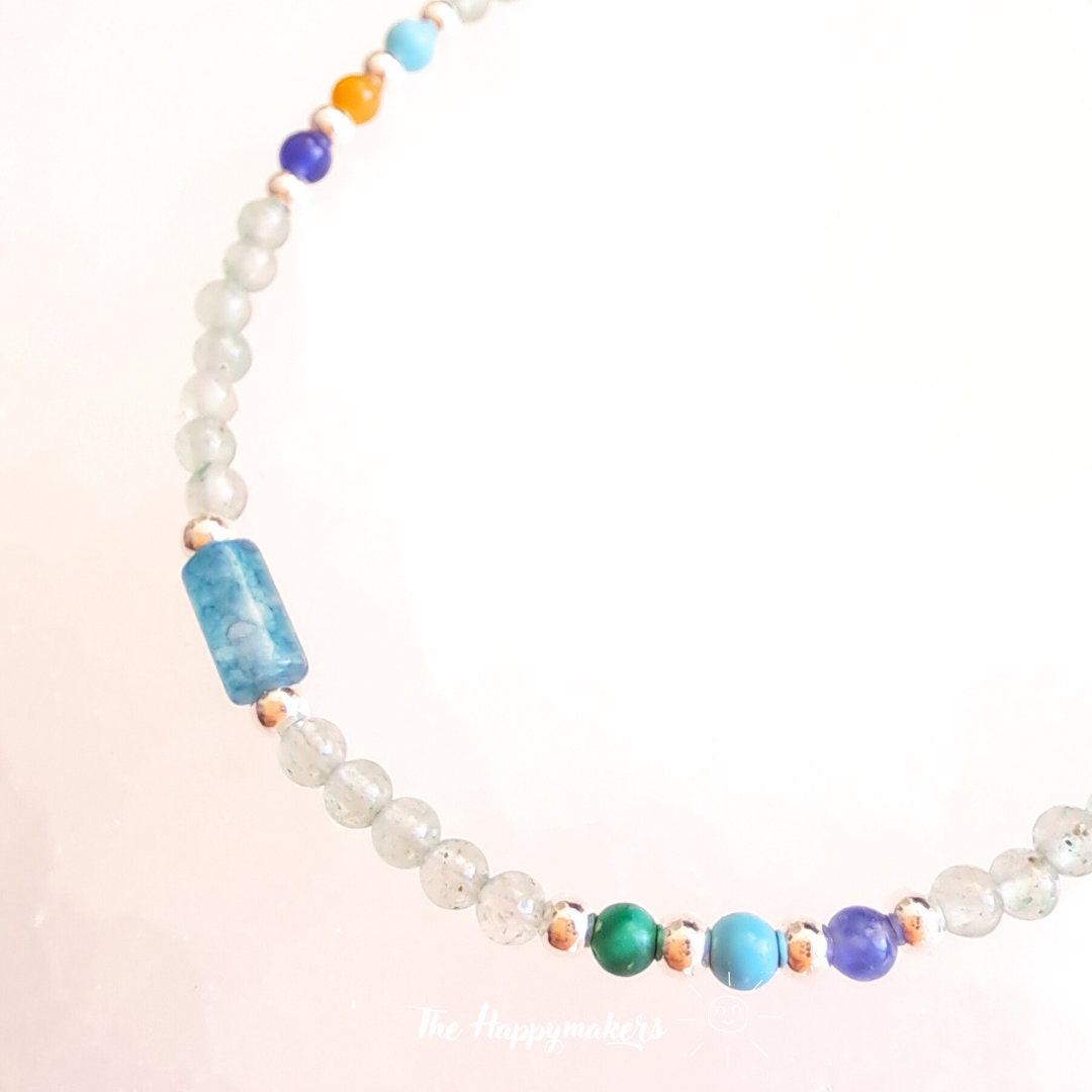 Kralen armband boho 925 sterling zilver, handgemaakt, 100% waterproof, aventurijn edelsteen, persoonlijke ontwikkeling