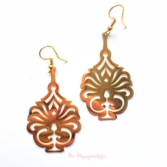 Oorbellen stainless steel, boho, bedeloorbellen, statement oorbellen, bohemian, goud of zilver