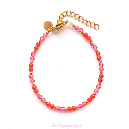 Kralen armband boho stainless steel, handgemaakt, 100% waterproof, goudkleurig, basics, zirkoon steen, kleuren armband