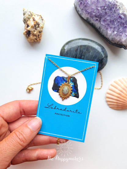 Ketting met edelsteen bedel ☀ labradoriet