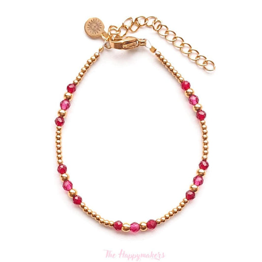 Kralen armband boho stainless steel, handgemaakt, 100% waterproof, goudkleurig, basics, zirkoon steen, kleuren armband