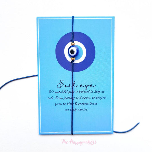 Wensarmbandje evil eye, macramé armband, turks/grieks, boze oog, stainless steel