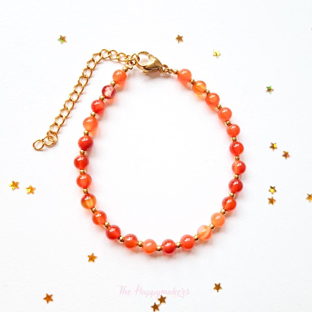 Kralen armband boho stainless steel, edelsteen, tijgeroog, handgemaakt, 100% waterproof