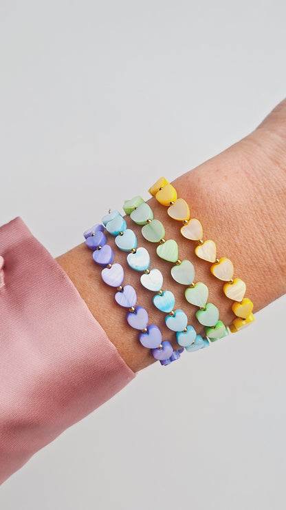 Armband schelphartjes 8mm