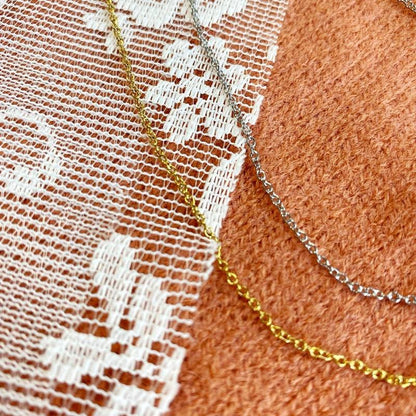 Basic ketting stainless steel 40+5cm goud & zilver