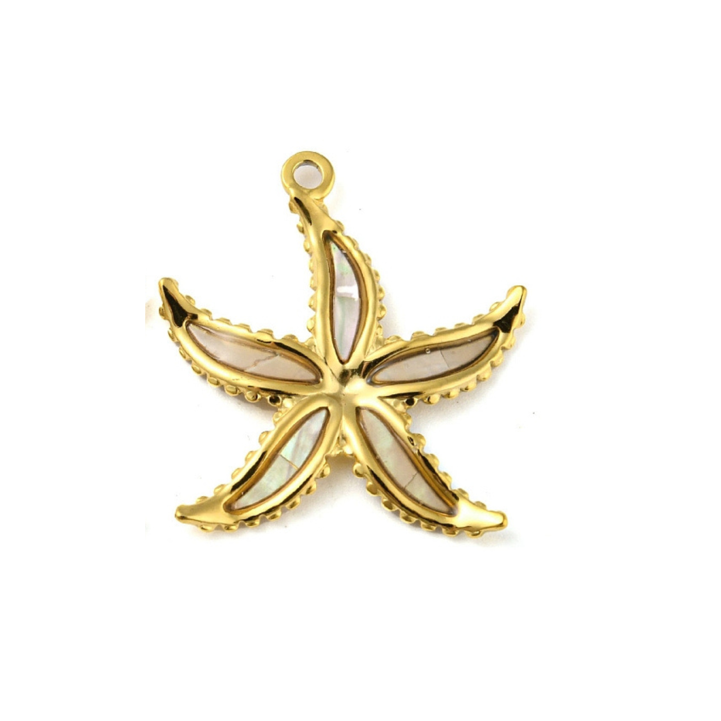 Bedel + ketting ☀ seastar white shell