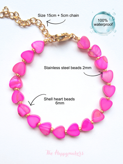 Armband schelphartjes 6mm