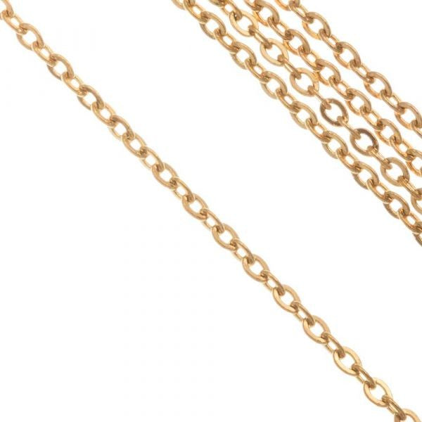Basic ketting stainless steel 40+5cm goud & zilver
