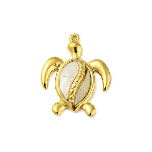 Bedel + ketting ☀ turtle white shell